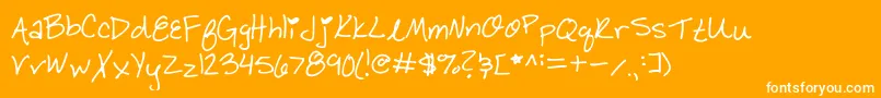 Bbycakes-Schriftart – Weiße Schriften auf orangefarbenem Hintergrund