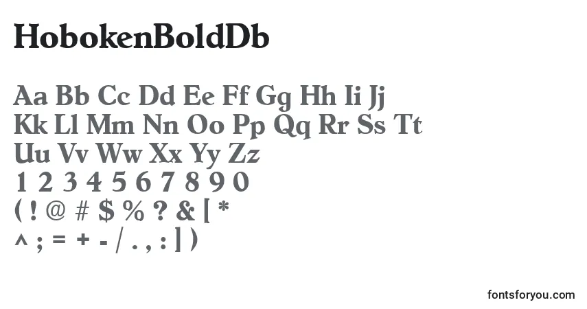 A fonte HobokenBoldDb – alfabeto, números, caracteres especiais