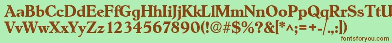 HobokenBoldDb Font – Brown Fonts on Green Background