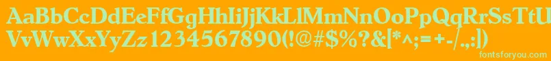 HobokenBoldDb Font – Green Fonts on Orange Background