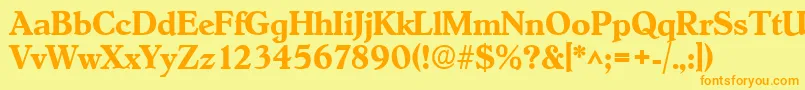 HobokenBoldDb Font – Orange Fonts on Yellow Background