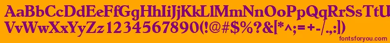 HobokenBoldDb Font – Purple Fonts on Orange Background