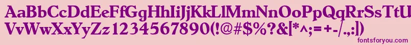 HobokenBoldDb Font – Purple Fonts on Pink Background