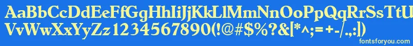 HobokenBoldDb Font – Yellow Fonts on Blue Background