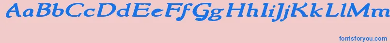 NewstylewideBoldItalic Font – Blue Fonts on Pink Background