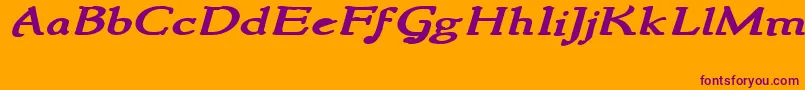 NewstylewideBoldItalic Font – Purple Fonts on Orange Background