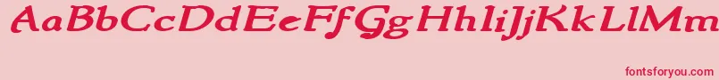 NewstylewideBoldItalic Font – Red Fonts on Pink Background