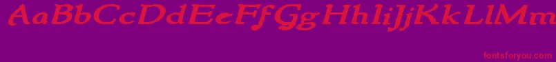 NewstylewideBoldItalic Font – Red Fonts on Purple Background