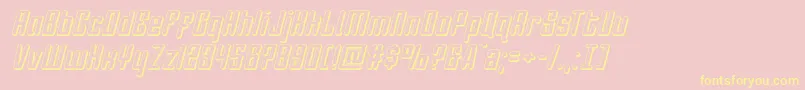 Darklighter3Dital-Schriftart – Gelbe Schriften auf rosa Hintergrund