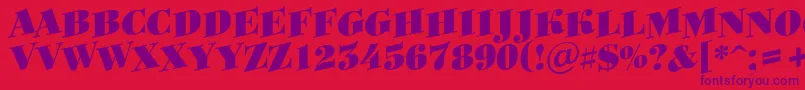 ABodoniortotitulspupBlack Font – Purple Fonts on Red Background