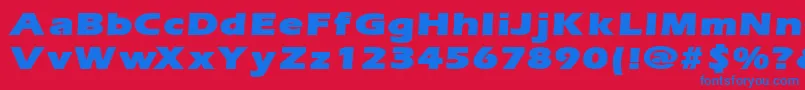 ErgoemildblackexpandedRegular Font – Blue Fonts on Red Background