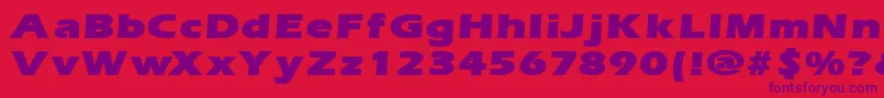 ErgoemildblackexpandedRegular Font – Purple Fonts on Red Background