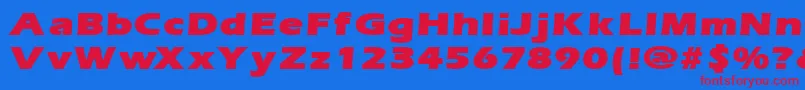 ErgoemildblackexpandedRegular Font – Red Fonts on Blue Background