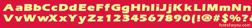ErgoemildblackexpandedRegular Font – Yellow Fonts on Red Background