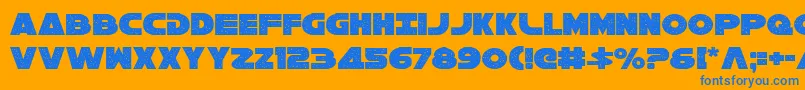 Galaxy1Condensed Font – Blue Fonts on Orange Background