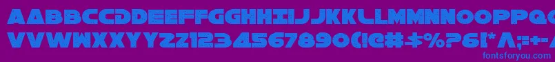 Fonte Galaxy1Condensed – fontes azuis em um fundo violeta