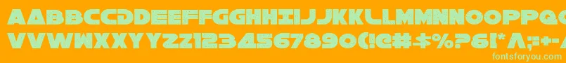 Czcionka Galaxy1Condensed – zielone czcionki na pomarańczowym tle