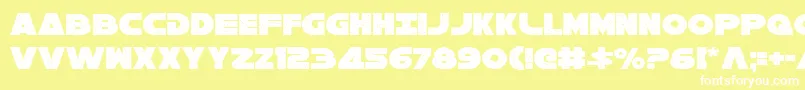 Galaxy1Condensed-fontti – valkoiset fontit keltaisella taustalla