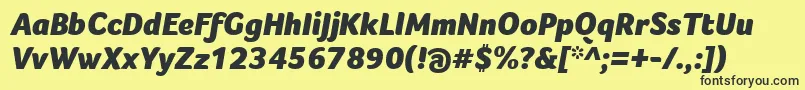 FocoBlackItalic Font – Black Fonts on Yellow Background