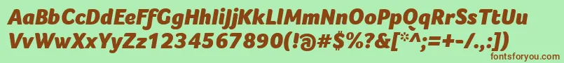 FocoBlackItalic Font – Brown Fonts on Green Background