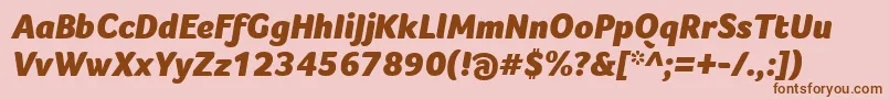 FocoBlackItalic Font – Brown Fonts on Pink Background