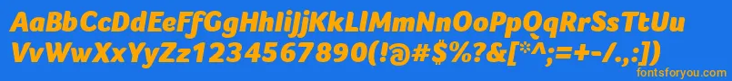Lisätietoja FocoBlackItalic-fontista FocoBlackItalic-fontti – oranssit fontit sinisellä taustalla