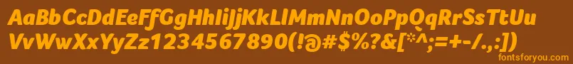 FocoBlackItalic Font – Orange Fonts on Brown Background