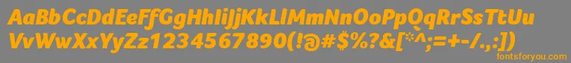 FocoBlackItalic Font – Orange Fonts on Gray Background