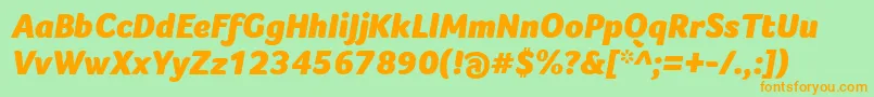 FocoBlackItalic Font – Orange Fonts on Green Background