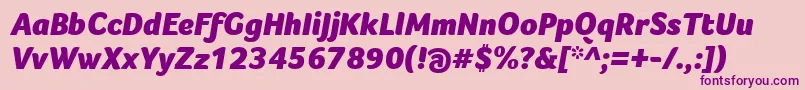 FocoBlackItalic Font – Purple Fonts on Pink Background