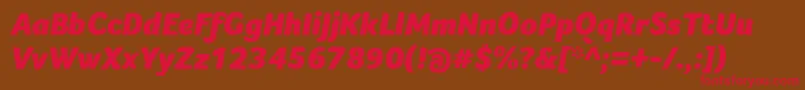 Czcionka FocoBlackItalic – czerwone czcionki na brązowym tle
