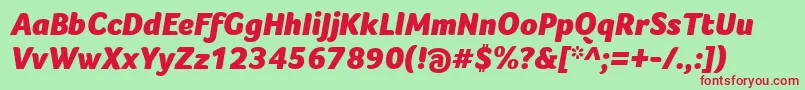 FocoBlackItalic Font – Red Fonts on Green Background