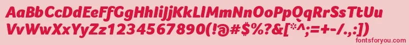 FocoBlackItalic Font – Red Fonts on Pink Background