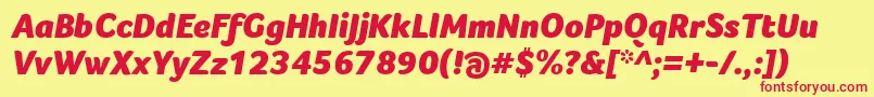 FocoBlackItalic Font – Red Fonts on Yellow Background