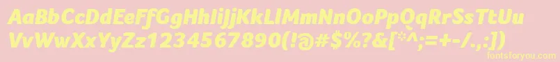 FocoBlackItalic Font – Yellow Fonts on Pink Background