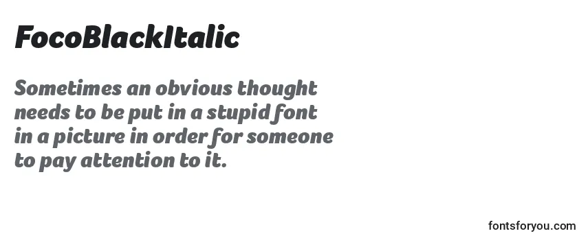 Review of the FocoBlackItalic Font