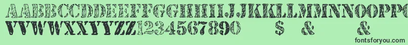 JjstencilTrialVersion Font – Black Fonts on Green Background