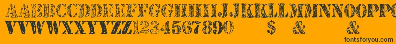 JjstencilTrialVersion Font – Black Fonts on Orange Background