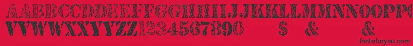 Czcionka JjstencilTrialVersion – czarne czcionki na czerwonym tle