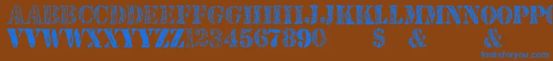 JjstencilTrialVersion Font – Blue Fonts on Brown Background