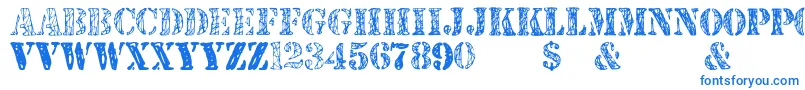 JjstencilTrialVersion Font – Blue Fonts on White Background