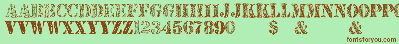 JjstencilTrialVersion Font – Brown Fonts on Green Background