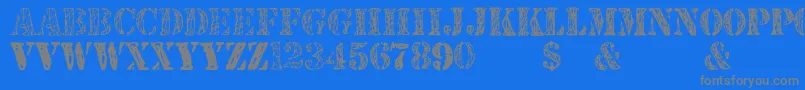 JjstencilTrialVersion Font – Gray Fonts on Blue Background