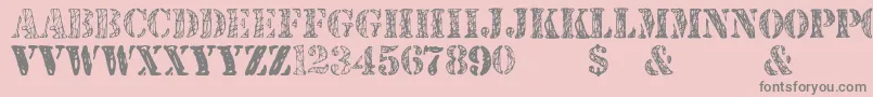 JjstencilTrialVersion Font – Gray Fonts on Pink Background