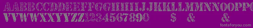 JjstencilTrialVersion-Schriftart – Graue Schriften auf violettem Hintergrund