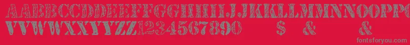 フォントJjstencilTrialVersion – 赤い背景に灰色の文字
