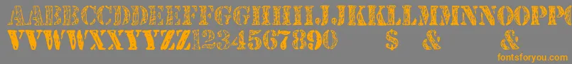 JjstencilTrialVersion-Schriftart – Orangefarbene Schriften auf grauem Hintergrund