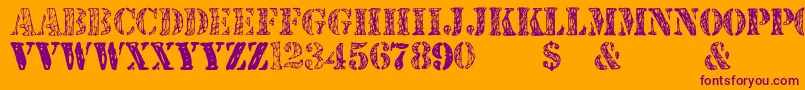 JjstencilTrialVersion Font – Purple Fonts on Orange Background