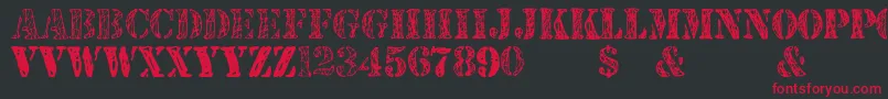 Czcionka JjstencilTrialVersion – czerwone czcionki na czarnym tle