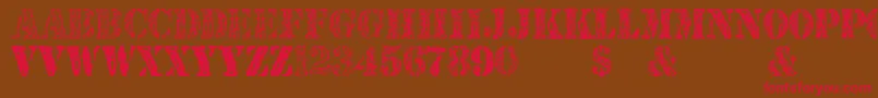 JjstencilTrialVersion Font – Red Fonts on Brown Background